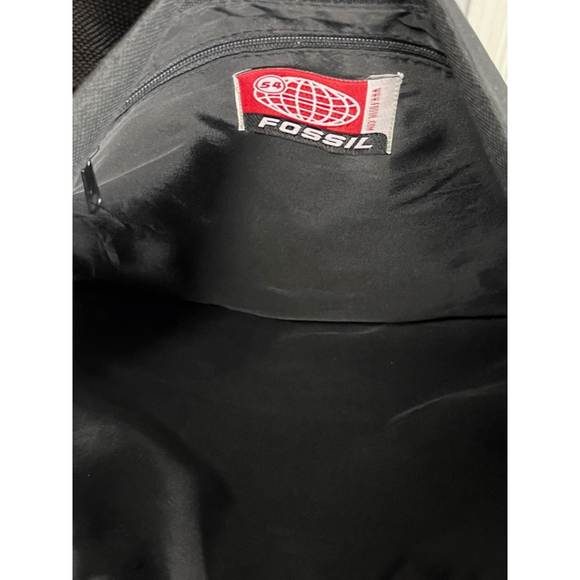 Fossil Black Canvas Unisex Crossbody Messenger Laptop Bag NWOT - Picture 5 of 6